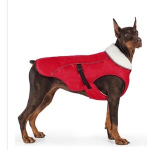 EMUST Dog Cold Weather Coat, Fleece Lined Medium Dog Jacket for Winter Warm Gear